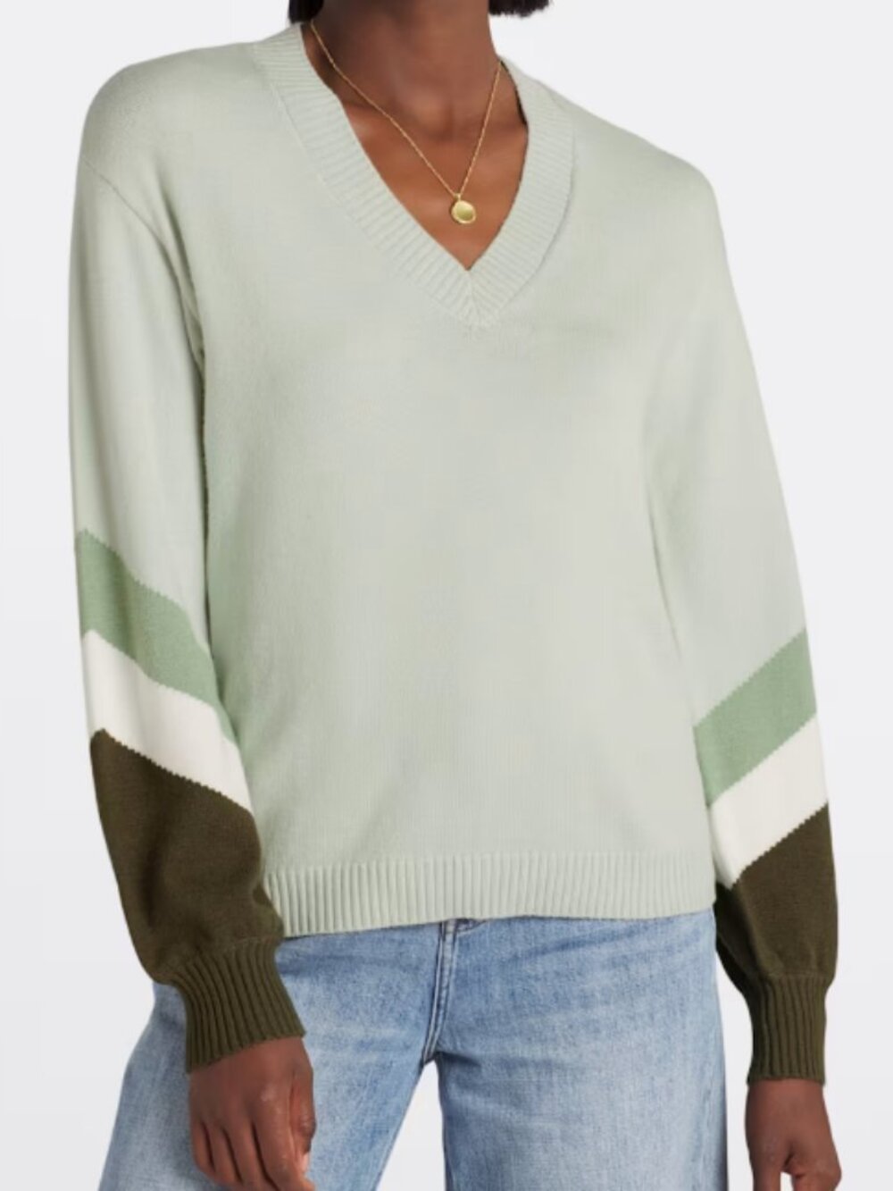 Les Serein Sebastiane V Neck Sweater; NWT; Size XL; Light Green